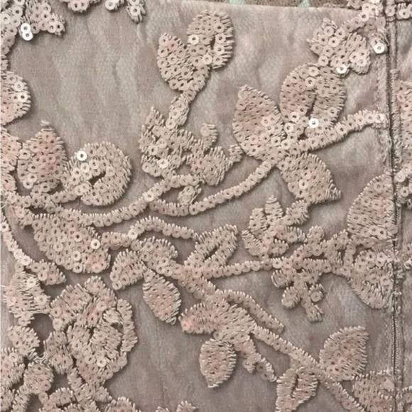 NWT Tadashi Shoji Blush Antique Pink Lace Cocktail Dress SIZE 8 - Picture 11 of 16